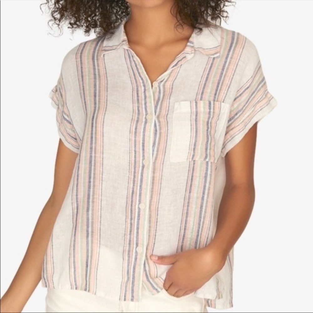 SANCTUARY MOD BOYFRIEND STRIPE SHIRT